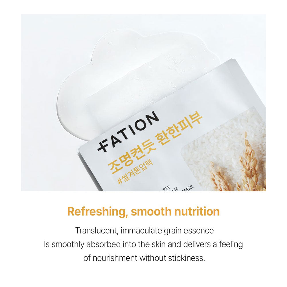FATION Real Fit Rice Brightening Mask - Peaches&Creme Shop Korean Skincare Malta