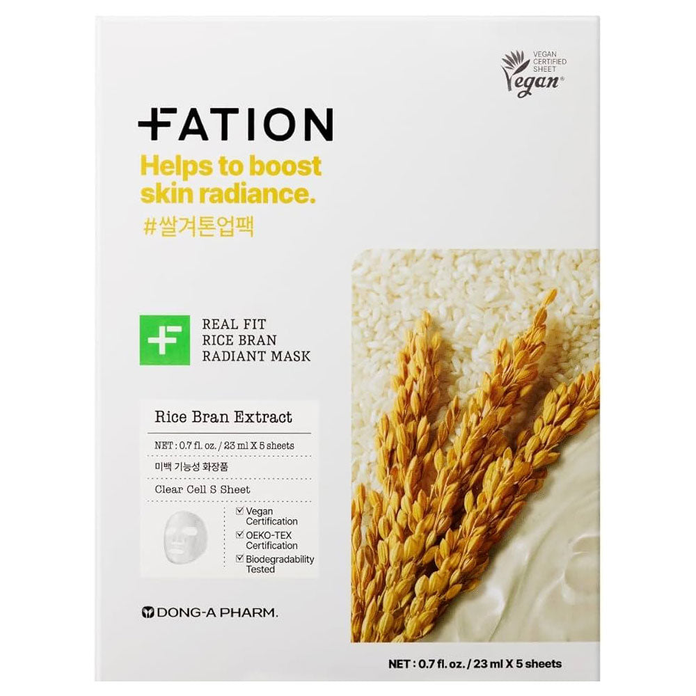 FATION Real Fit Rice Brightening Mask - Peaches&Creme Shop Korean Skincare Malta