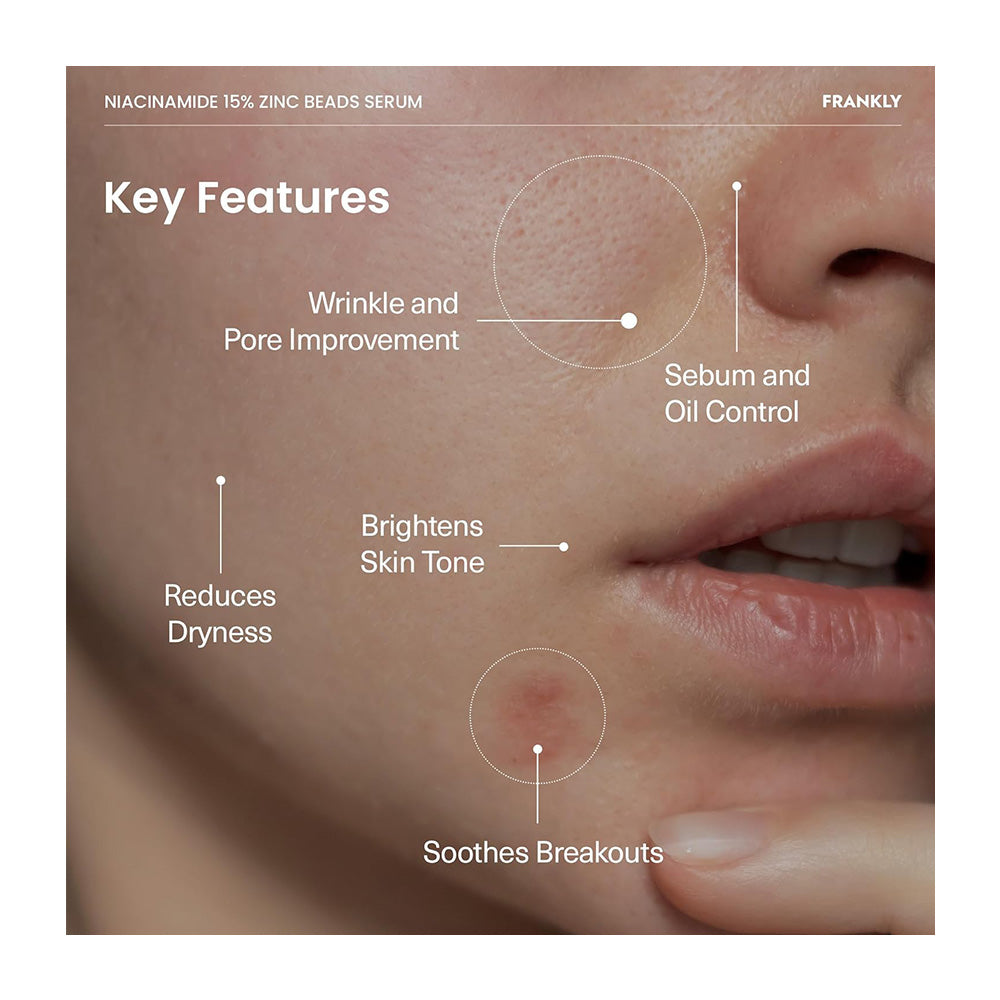 FRANKLY Niacinamide 15% Zinc Beads Serum - Peaches&Creme Shop Korean Skincare Malta