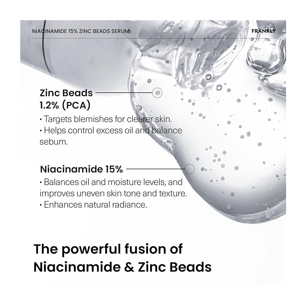 FRANKLY Niacinamide 15% Zinc Beads Serum - Peaches&Creme Shop Korean Skincare Malta
