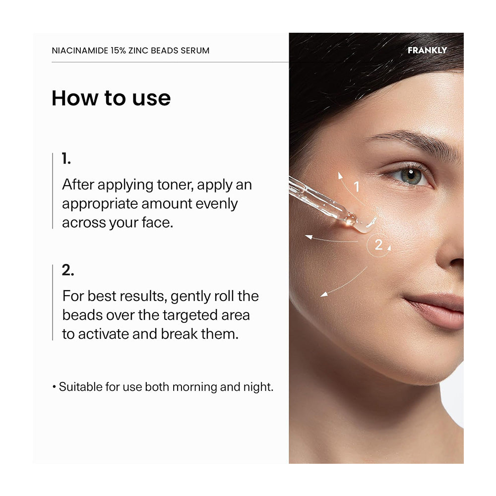 FRANKLY Niacinamide 15% Zinc Beads Serum - Peaches&Creme Shop Korean Skincare Malta