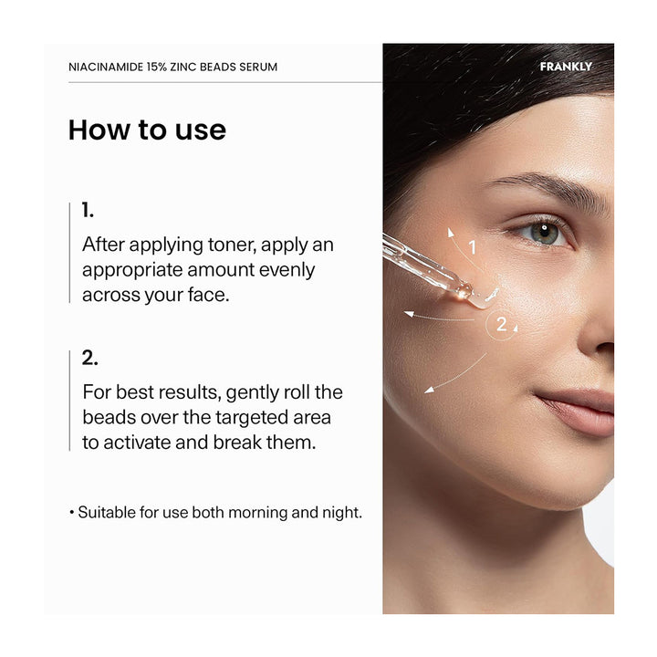 FRANKLY Niacinamide 15% Zinc Beads Serum - Peaches&Creme Shop Korean Skincare Malta