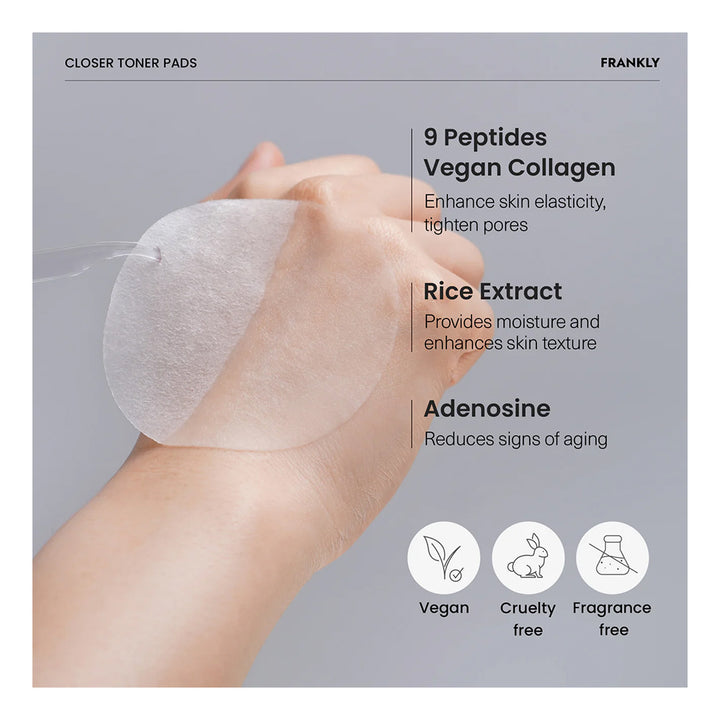 FRANKLY Closer Rice Jelly Toner Pads - Peaches&Creme Shop Korean Skincare Malta