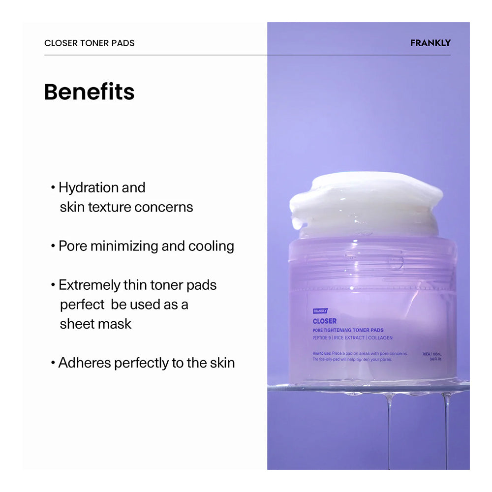 FRANKLY Closer Rice Jelly Toner Pads - Peaches&Creme Shop Korean Skincare Malta
