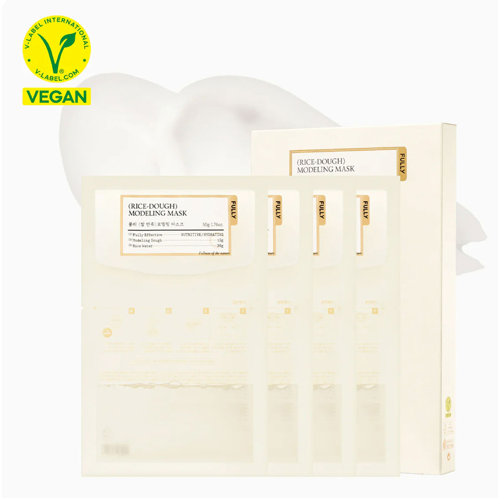 Packaged rice dough modeling mask with visible branding on a white background