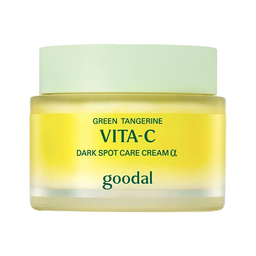 Goodal Green Tangerine Vita-C Dark Spot Care Cream jar on a white background