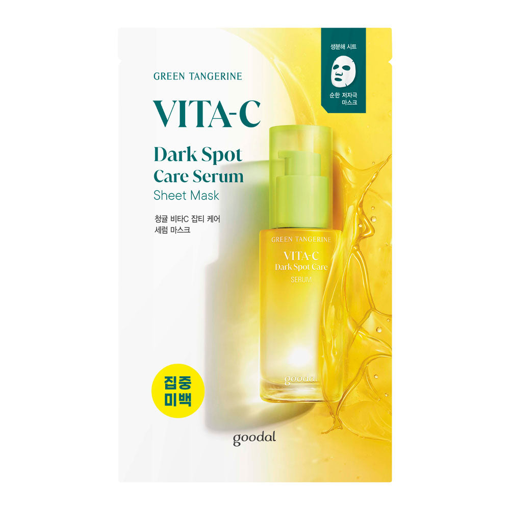 GOODAL Green Tangerine Vita C Dark Spot Care Serum Sheet Mask - Peaches&Creme Shop Korean Skincare Malta