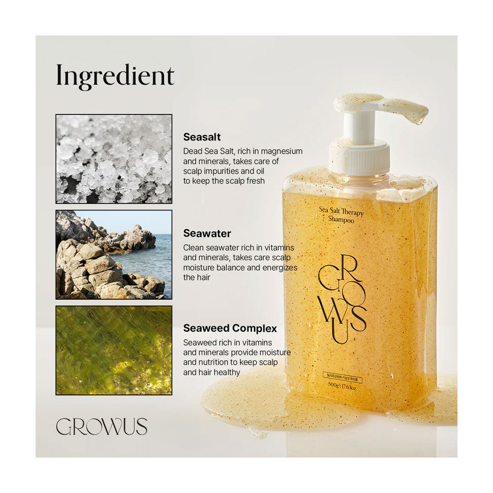 GROWUS Sea Salt Therapy Shampoo - Peaches&Creme Korean Skincare Malta