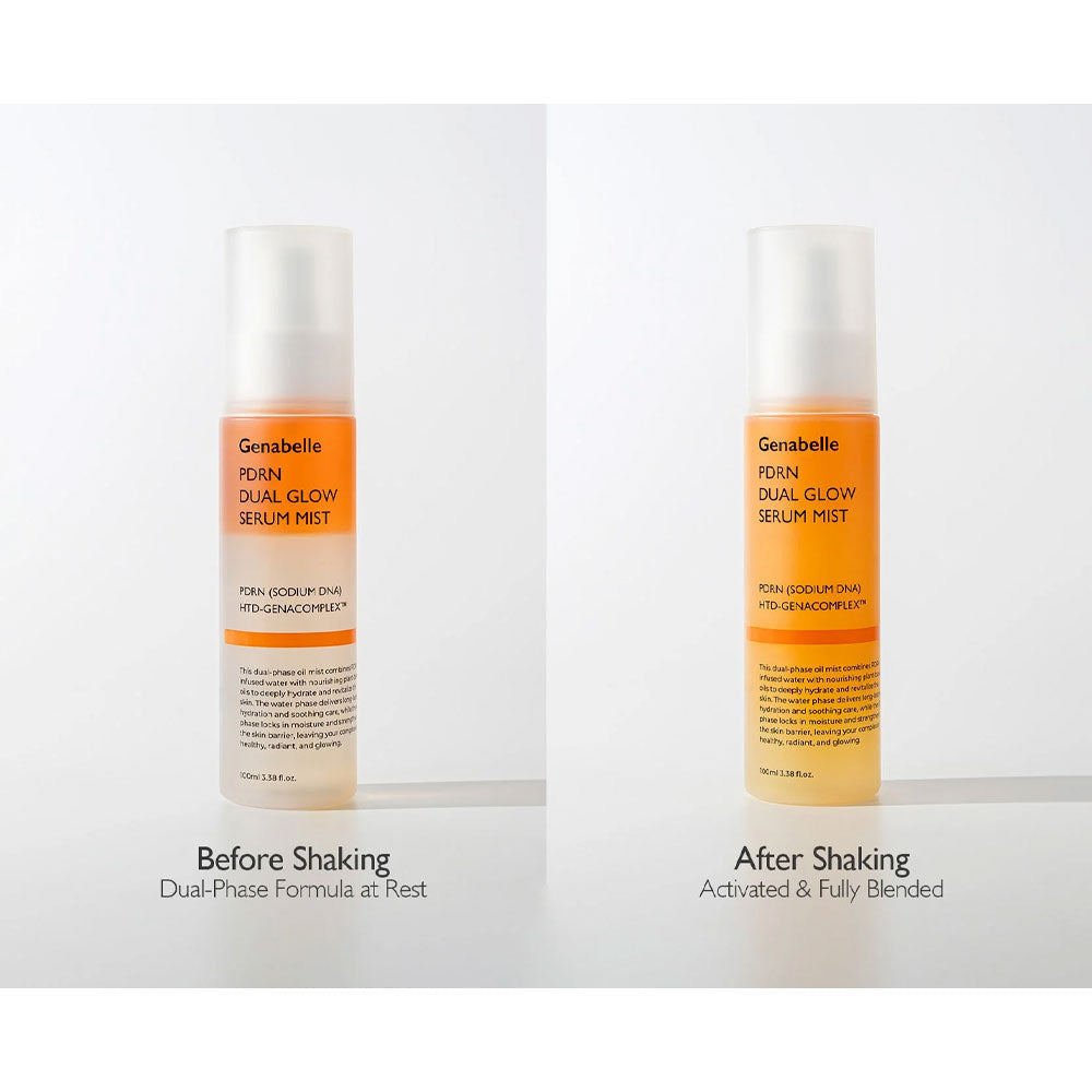 Two bottles of Genabelle serum mist labeled &
