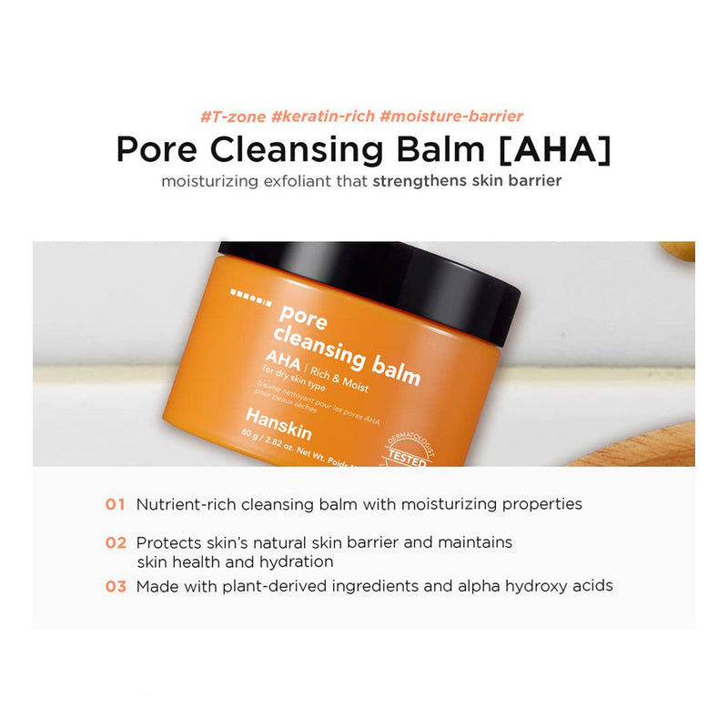 HANSKIN AHA Pore Cleansing Balm - Peaches&Creme Shop Korean Skincare Malta