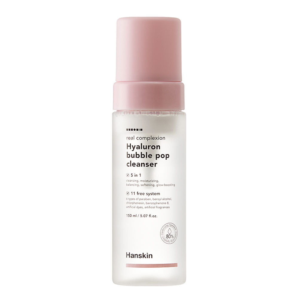 HANSKIN Real Complexion Hyaluron Bubble Pop Cleanser - Peaches&Creme Shop Korean Skincare Malta