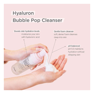HANSKIN Real Complexion Hyaluron Bubble Pop Cleanser - Peaches&Creme Shop Korean Skincare Malta