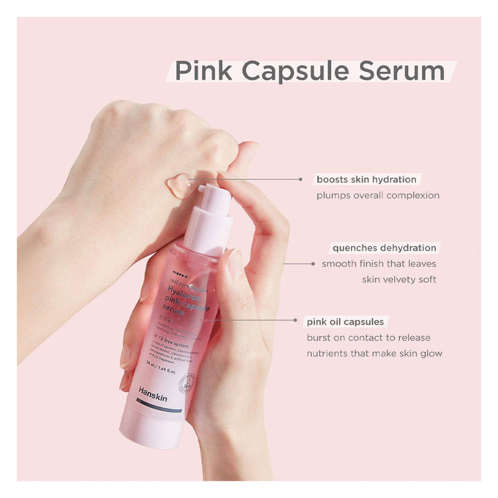 HANSKIN Real Complexion Hyaluron Pink Capsule Serum - Peaches&Creme Shop Korean Skincare Malta