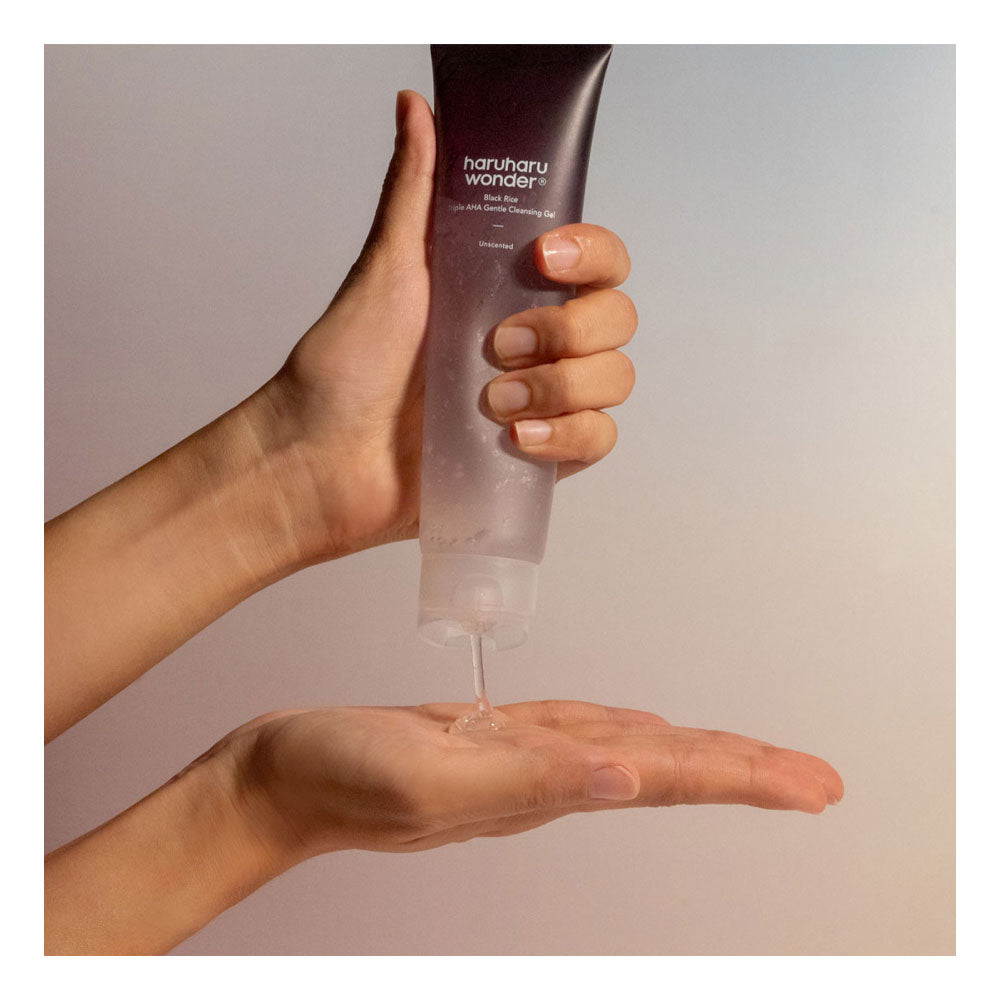 HaruHaru Wonder Black Rice Triple AHA Gentle Cleansing Gel - Peaches&Creme Shop Korean Skincare Malta