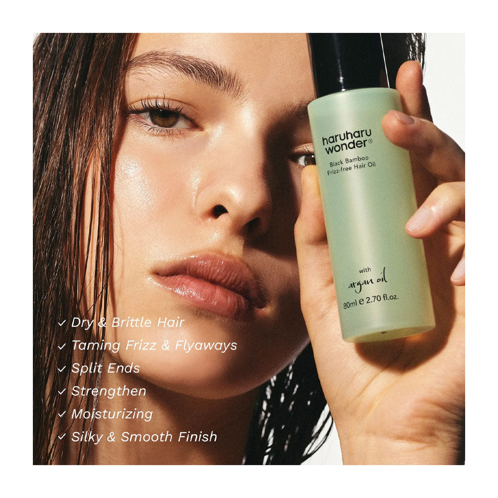HARUHARU WONDER Black Bamboo Frizz-free Hair Oil - Peaches&Creme Shop Korean Skincare Malta