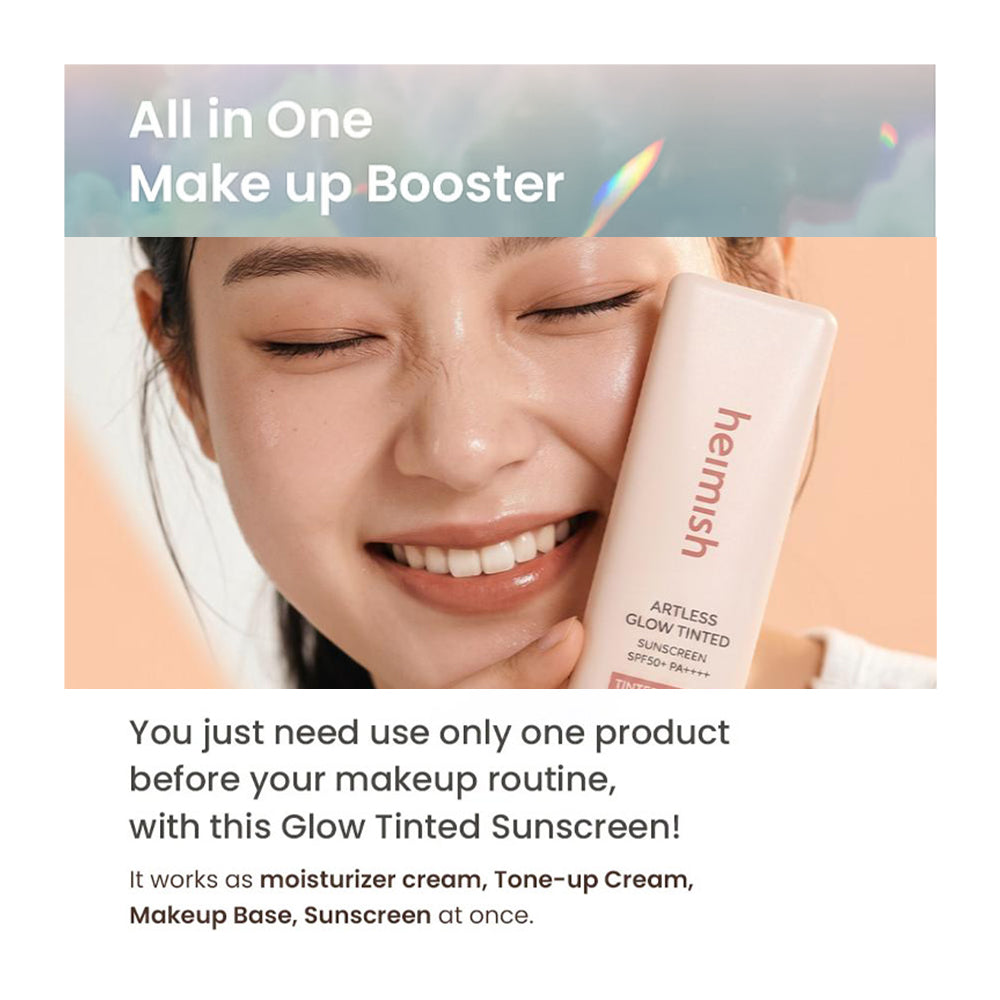 HEIMISH Artless Glow Tinted Sunscreen Shine Beige - Peaches&amp;Creme Shop Korean Skincare Malta