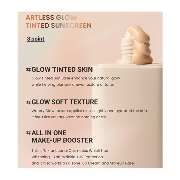 HEIMISH Artless Glow Tinted Sunscreen Shine Beige - Peaches&amp;Creme Shop Korean Skincare Malta