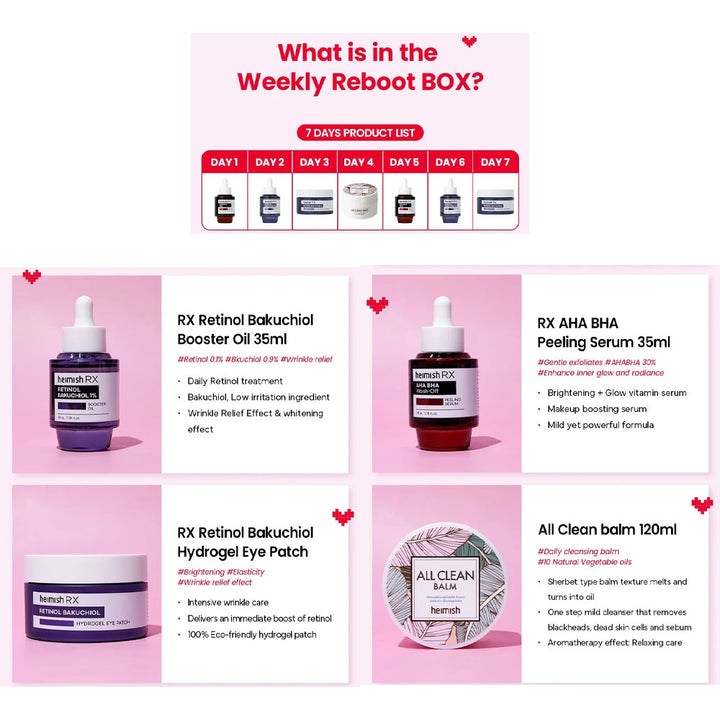 HEIMISH Weekly Reboot 7-day Kit Skin Challenge - Peaches&Creme Shop Korean Skincare Malta