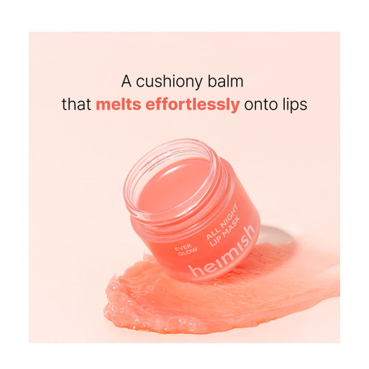 Lip balm jar with text on a light pink background