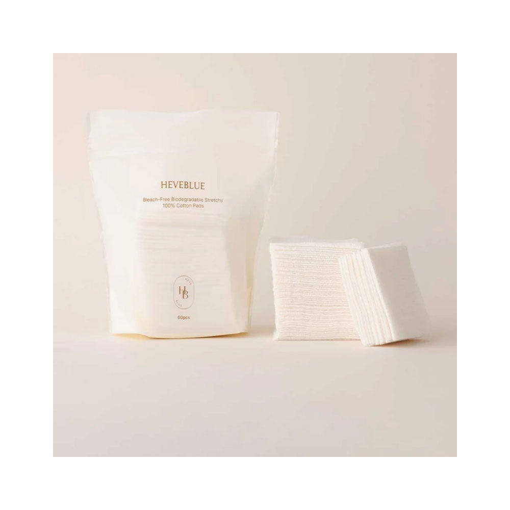 HEVEBLUE Bleach-free Biodegradable Stretchy 100% Cotton Pads - Peaches&Creme Shop Korean Skincare Malta