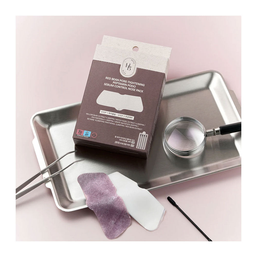 HEVEBLUE Red Bean Pore Tightening Peptamin Podo Sebum Control Nose Pack - Peaches&Creme Shop Korean Skincare Malta