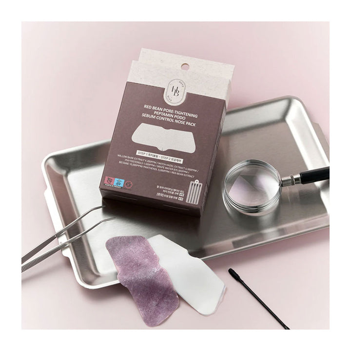 HEVEBLUE Red Bean Pore Tightening Peptamin Podo Sebum Control Nose Pack - Peaches&Creme Shop Korean Skincare Malta