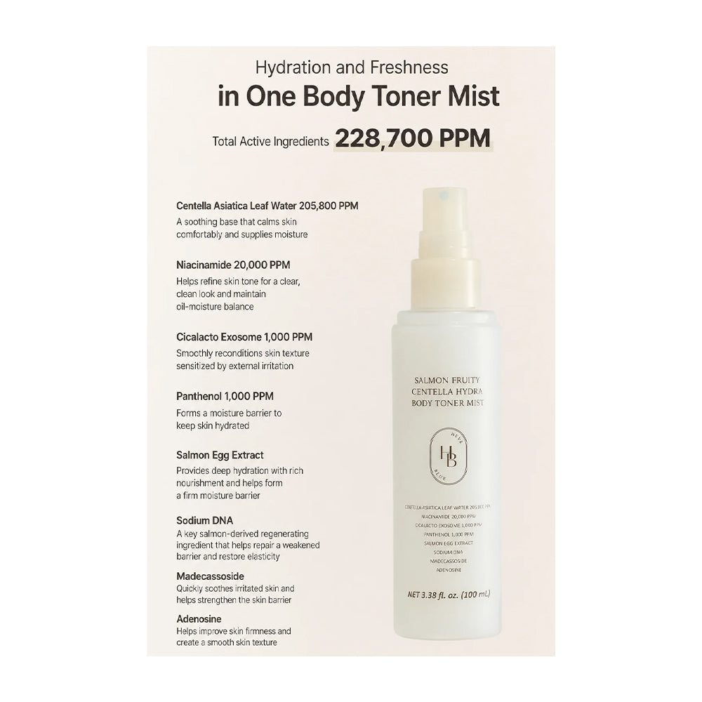 Salmon Fruity Centella Hydra Body Toner Mist