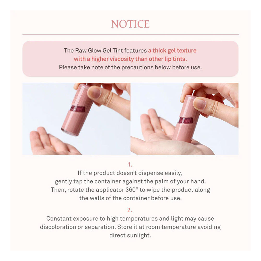 HINCE Raw Glow Gel Tint - Peaches&Creme Shop Korean Skincare Malta