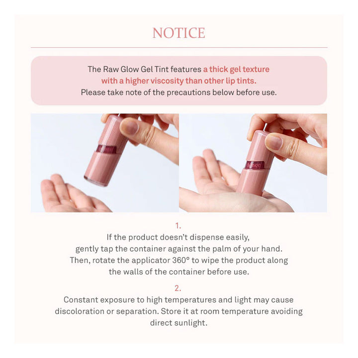 HINCE Raw Glow Gel Tint - Peaches&Creme Shop Korean Skincare Malta