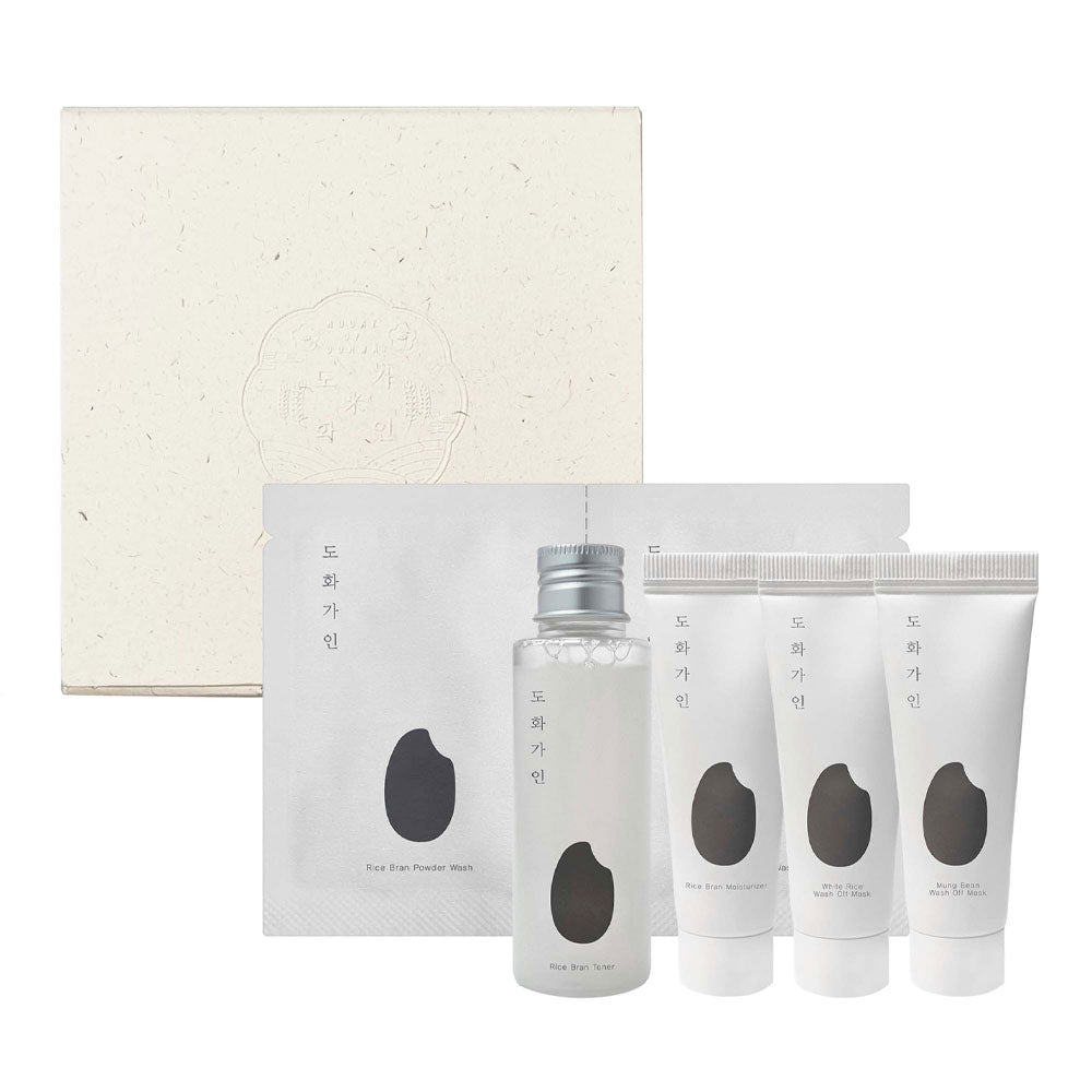 HOUSE OF DOHWA Rice Bran Travel Kit - Peaches&Creme Shop Korean Skincare Malta