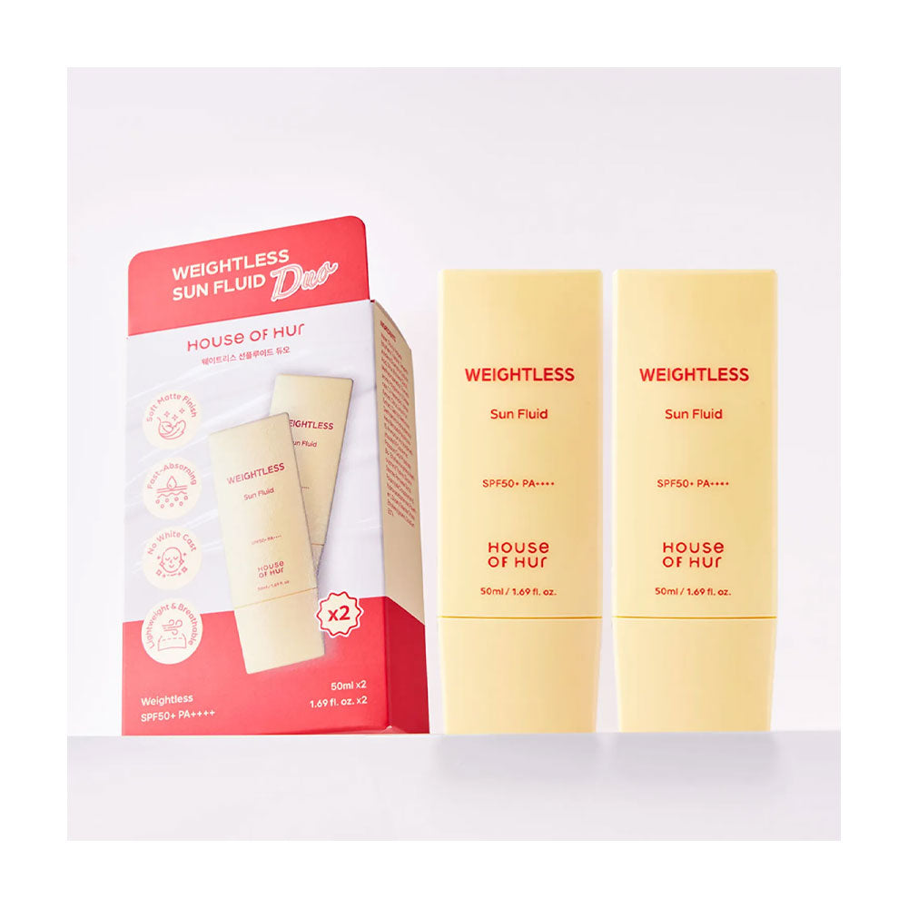 HOUSE OF HUR Weightless Sun Fluid Duo Set - Peaches&Creme Shop Korean Skincare Malta