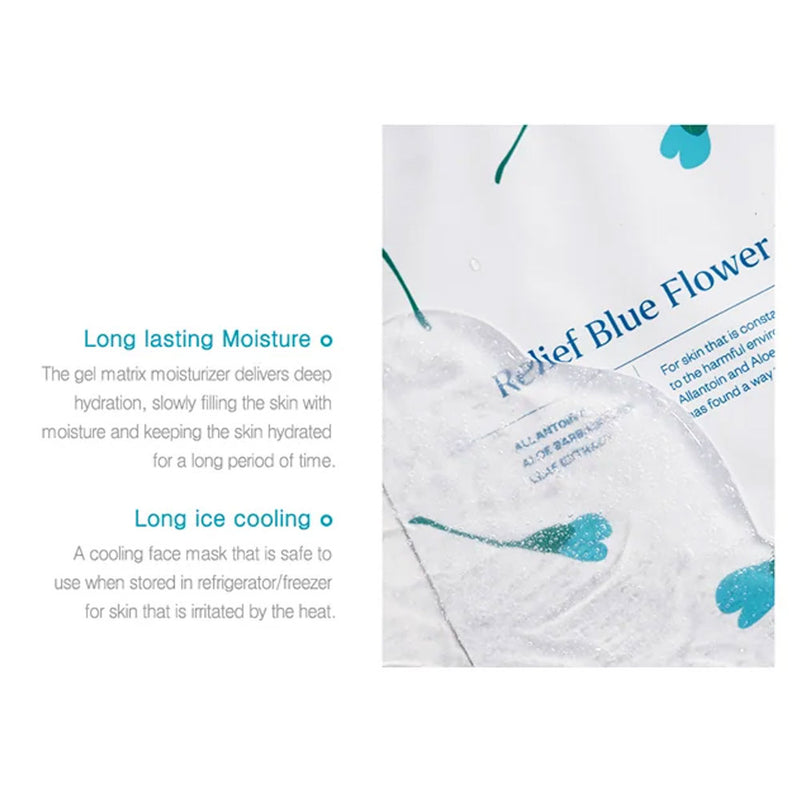 HYGGEE Relief Blue Flower Sheet Mask - Peaches&Creme Shop Korean Skincare Malta