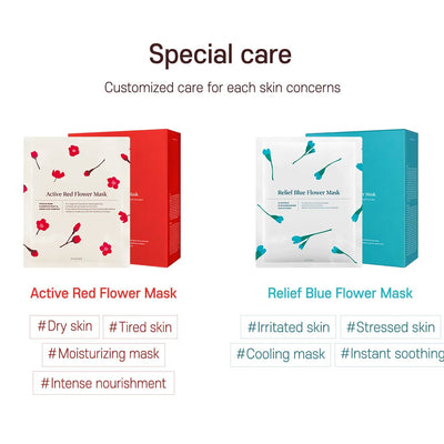 HYGGEE Active Red Flower Sheet Mask - Peaches&Creme Shop Korean Skincare Malta