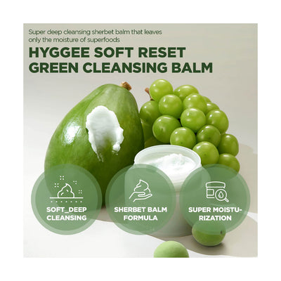 HYGGEE Soft Reset Green Cleansing Balm - Peaches&Creme Shop Korean Skincare Malta