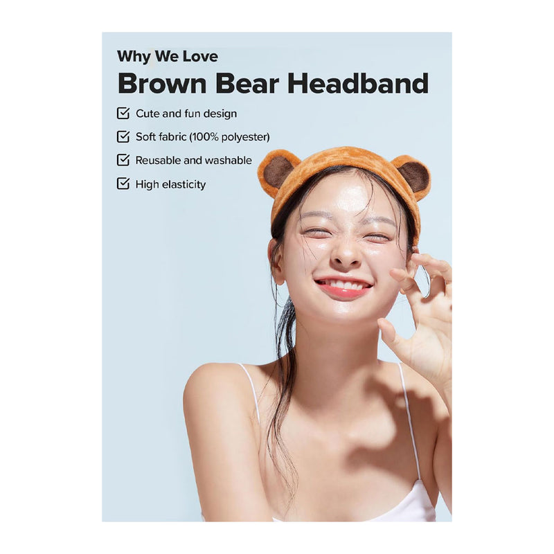 I DEW CARE Brown Bear Headband - Peaches&Creme Shop Korean Skincare Malta