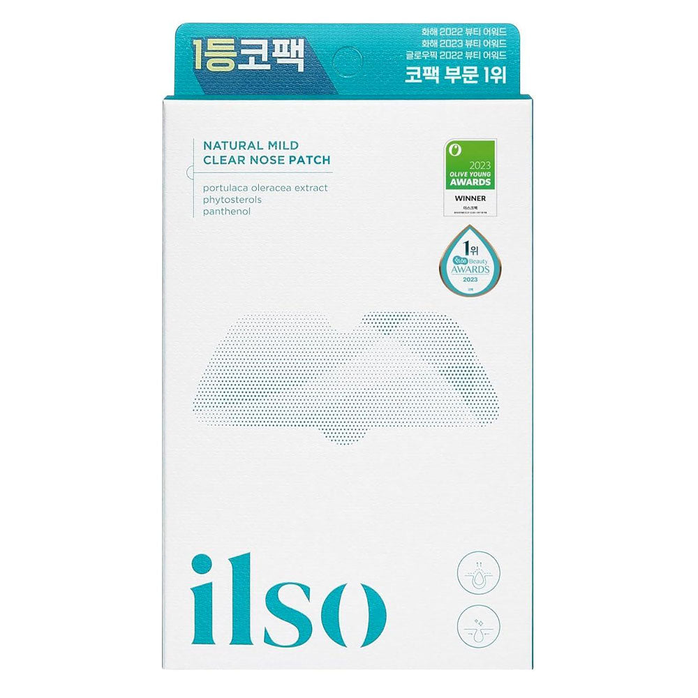 Ilso natural mild clear nose patch packaging on a white background