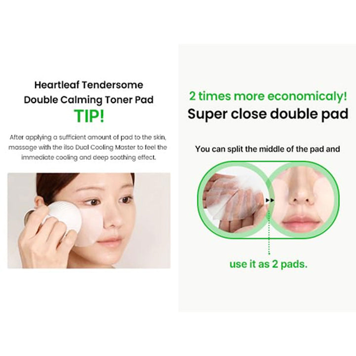 ILSO Heartleaf Tendersome Double Calming Pad - Peaches&Creme Shop Korean Skincare Malta