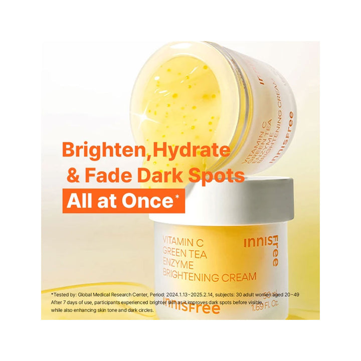 INNISFREE Vitamin C Green Tea Enzyme Brightening Cream - Peaches&Creme Shop Korean Skincare Malta