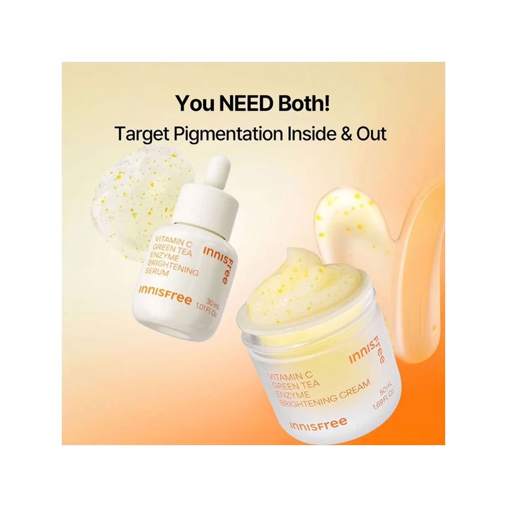 INNISFREE Vitamin C Green Tea Enzyme Brightening Cream - Peaches&Creme Shop Korean Skincare Malta