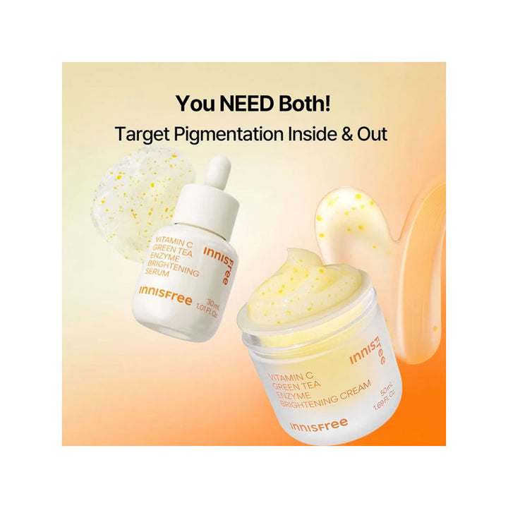 INNISFREE Vitamin C Green Tea Enzyme Brightening Cream - Peaches&Creme Shop Korean Skincare Malta