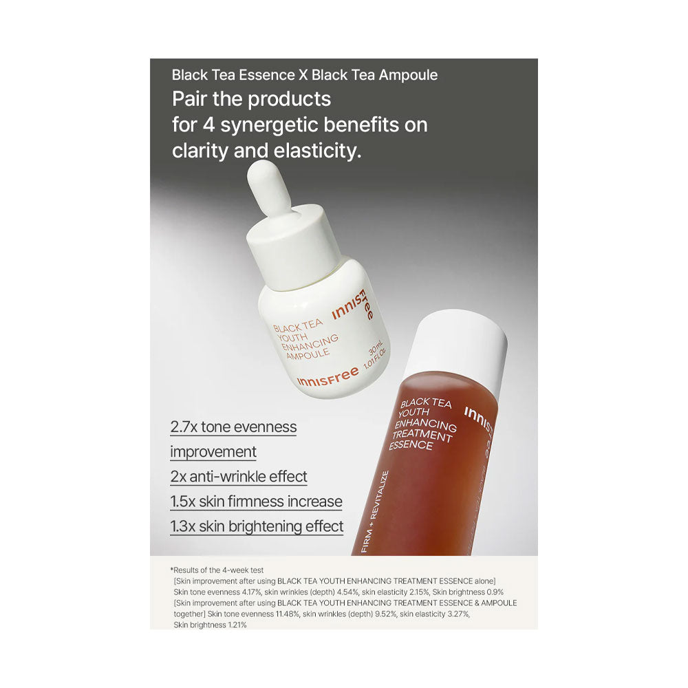 INNISFREE Black Tea Youth Enhancing Ampoule - Peaches&Creme Shop Korean Skincare Malta