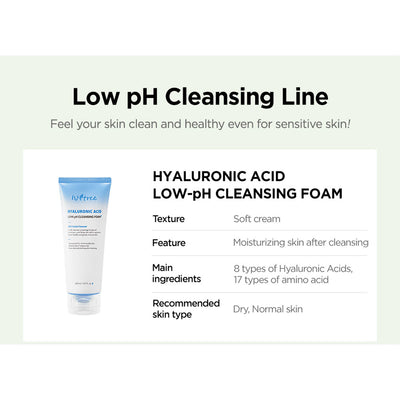 Isntree Hyaluronic Acid Low-pH Cleansing Foam - Peaches&Creme Shop Korean Skincare Malta