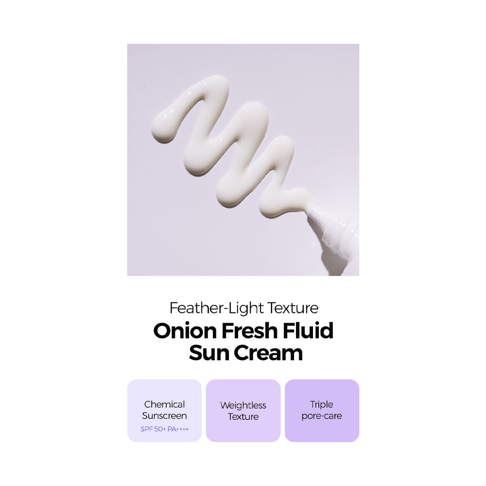 ISNTREE Onion Fresh Fluid Sun Cream - Peaches&Creme Shop Korean Skincare Malta