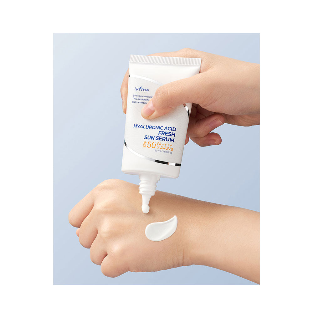 ISNTREE Hyaluronic Acid Fresh Sun Serum - Peaches&Creme Shop Korean Skincare Malta