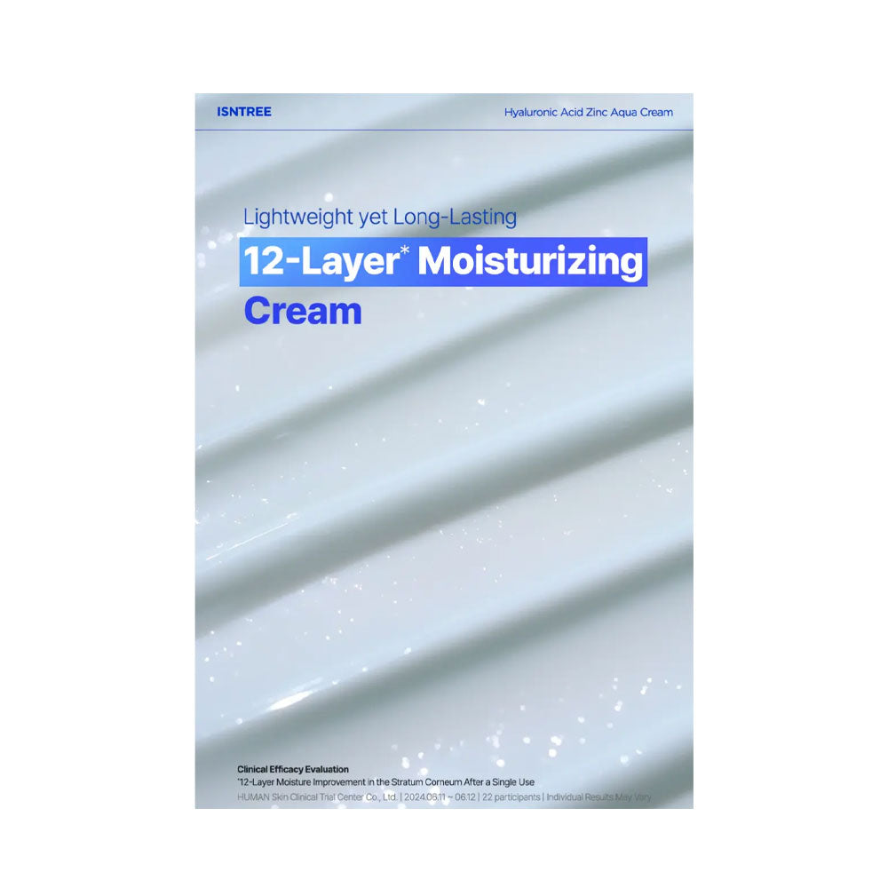 ISNTREE Ultra-Low Molecular Hyaluronic Acid Zinc Aqua Cream - Peaches&Creme Shop Korean Skincare Malta