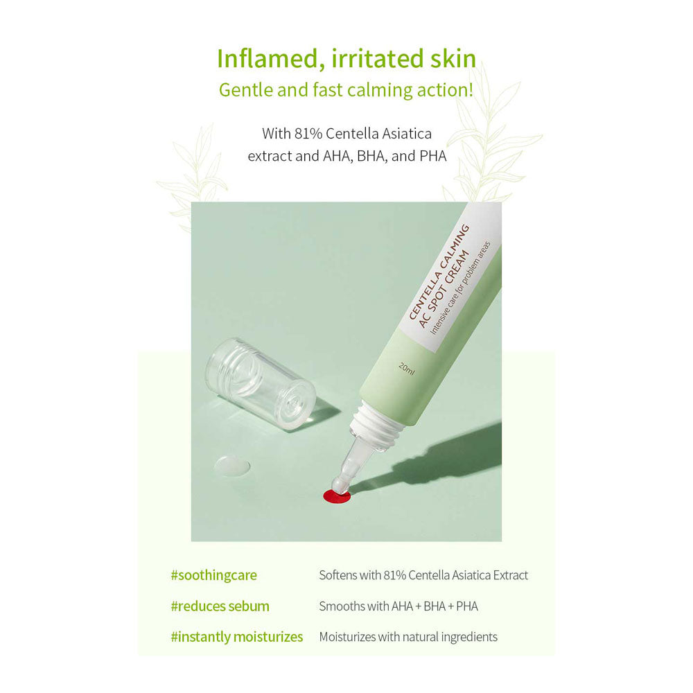 IUNIK Centella Calming AC Spot Cream - Peaches&Creme Shop Korean Skincare Malta