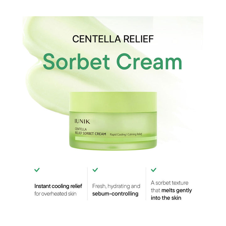 IUNIK Centella Relief Sorbet Cream - Peaches&Creme Shop Korean Skincare Malta