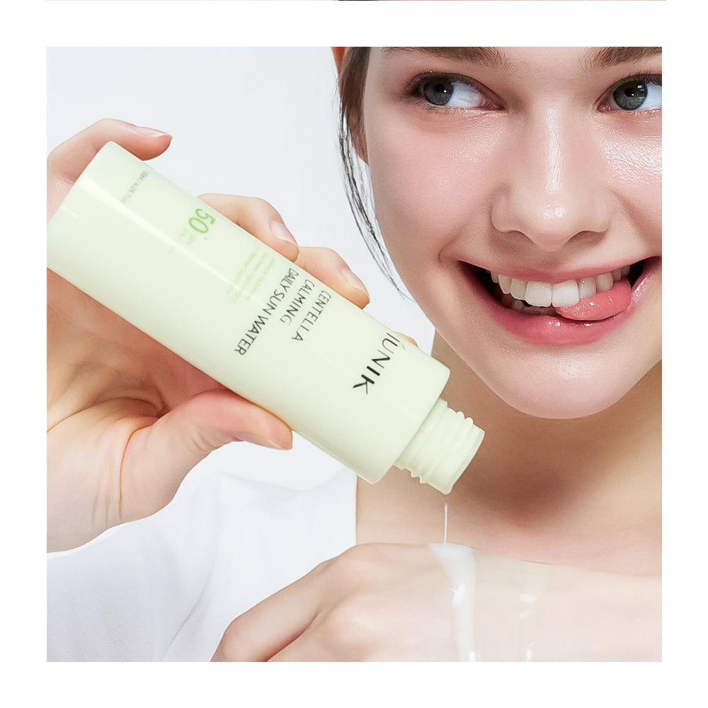 Person applying a skincare product to their face with a close-up of the product.
