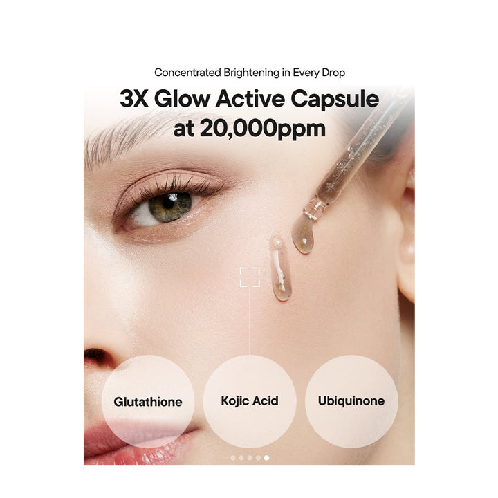 Promotional skincare graphic showing a close-up of a woman&