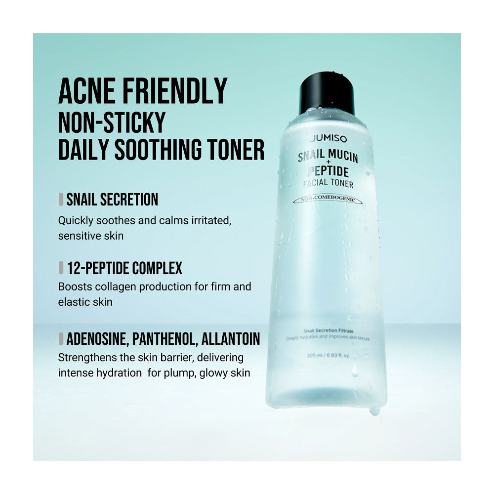 JUMISO Snail Mucin + Peptide Facial Toner - Peaches&Creme Shop Korean Skincare Malta